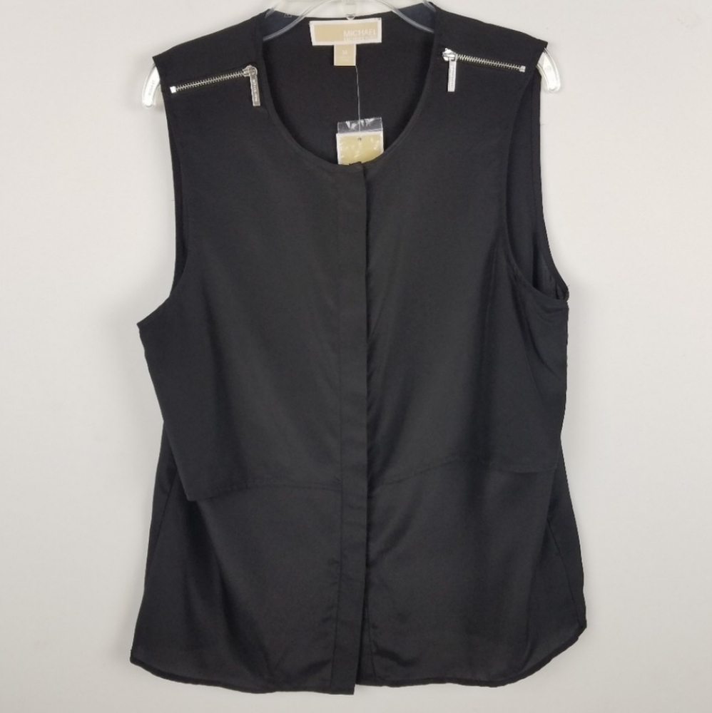 Michael Kors Black Sleeveless Top Medium NWT